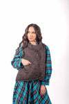 Gilet Trapuntato Marrone con Dettagli in Velluto a Coste donna Miss love - 1