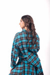 Camicia a Quadri Tartan con Chiusura Asimmetrica donna Miss love - 4