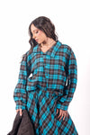 Camicia a Quadri Tartan con Chiusura Asimmetrica donna Miss love - 1