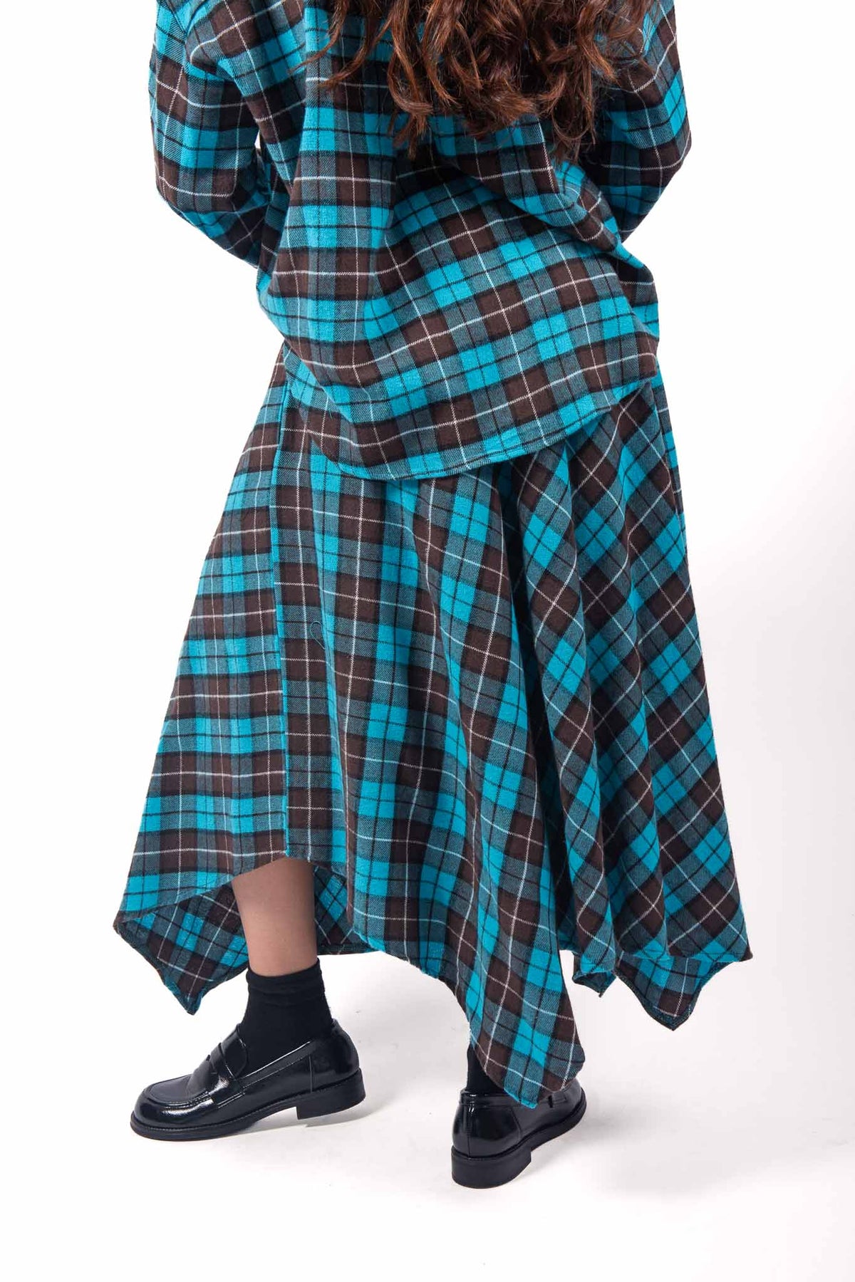 Gonna Midi Asimmetrica a Quadri Tartan donna Miss love - 3