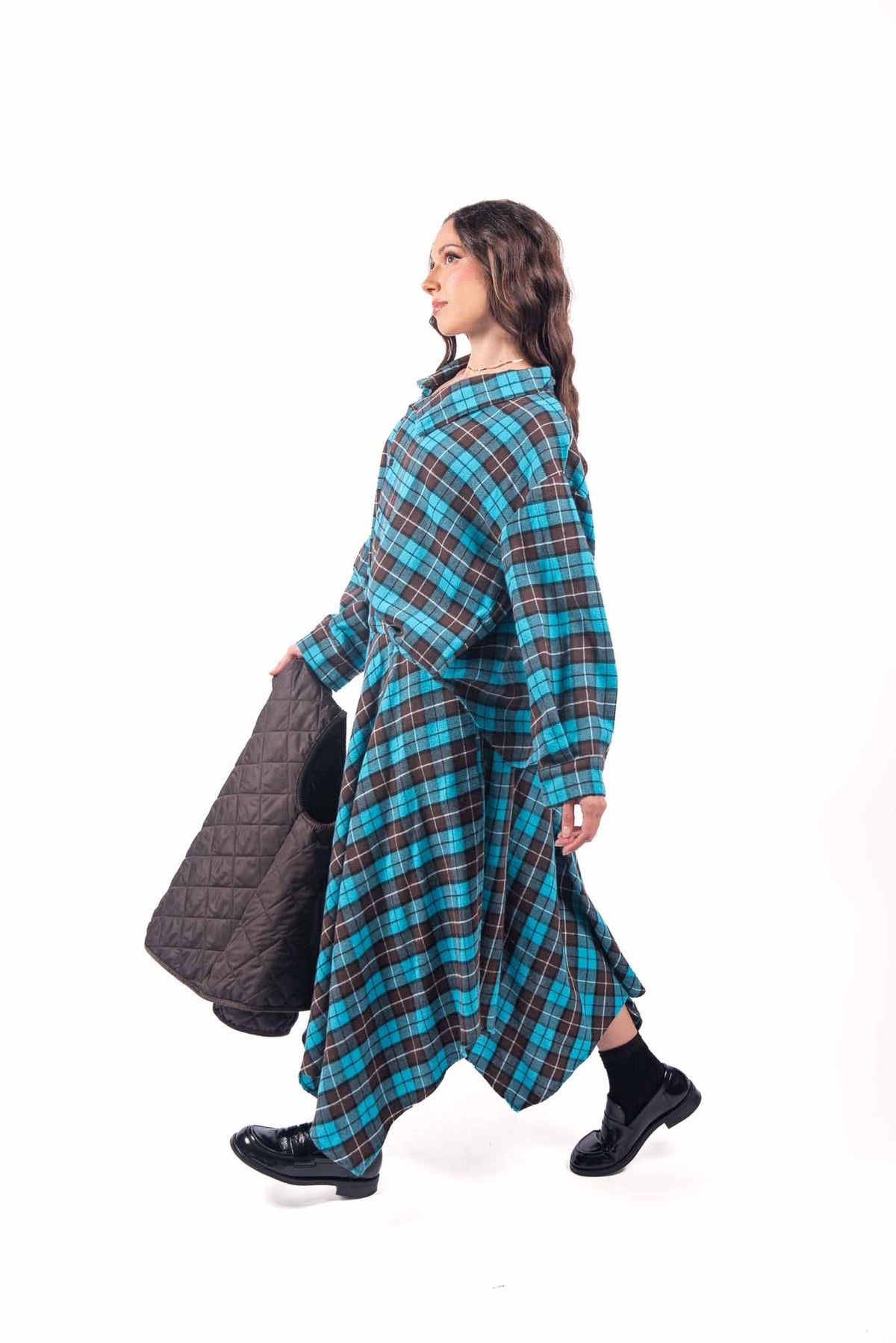 Gonna Midi Asimmetrica a Quadri Tartan donna Miss love - 4