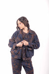 Giacca Utility in Denim Jacquard Floreale donna Miss love - 1