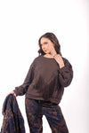 Felpa Cioccolato con Frange donna Miss love - 1