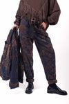 Pantaloni Carrot in Denim Jacquard Floreale con Cintura donna Miss love - 1