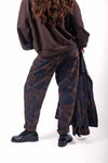 Pantaloni Carrot in Denim Jacquard Floreale con Cintura donna Miss love - 2