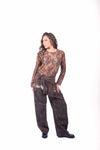 Pantaloni Jacquard Floreale con Pareo donna Miss love - 7