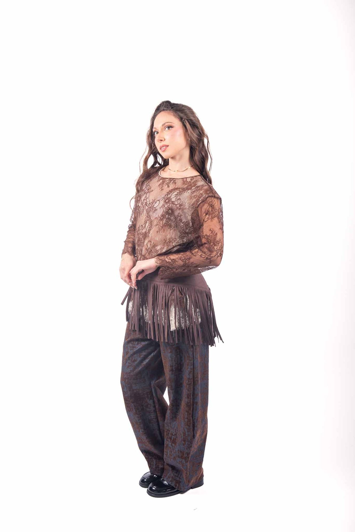 Pantaloni Jacquard Floreale con Pareo donna Miss love - 6