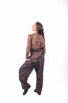 Pantaloni Jacquard Floreale con Pareo donna Miss love - 5