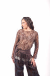 Blusa in Pizzo Floreale Doppio Strato donna Miss love - 3