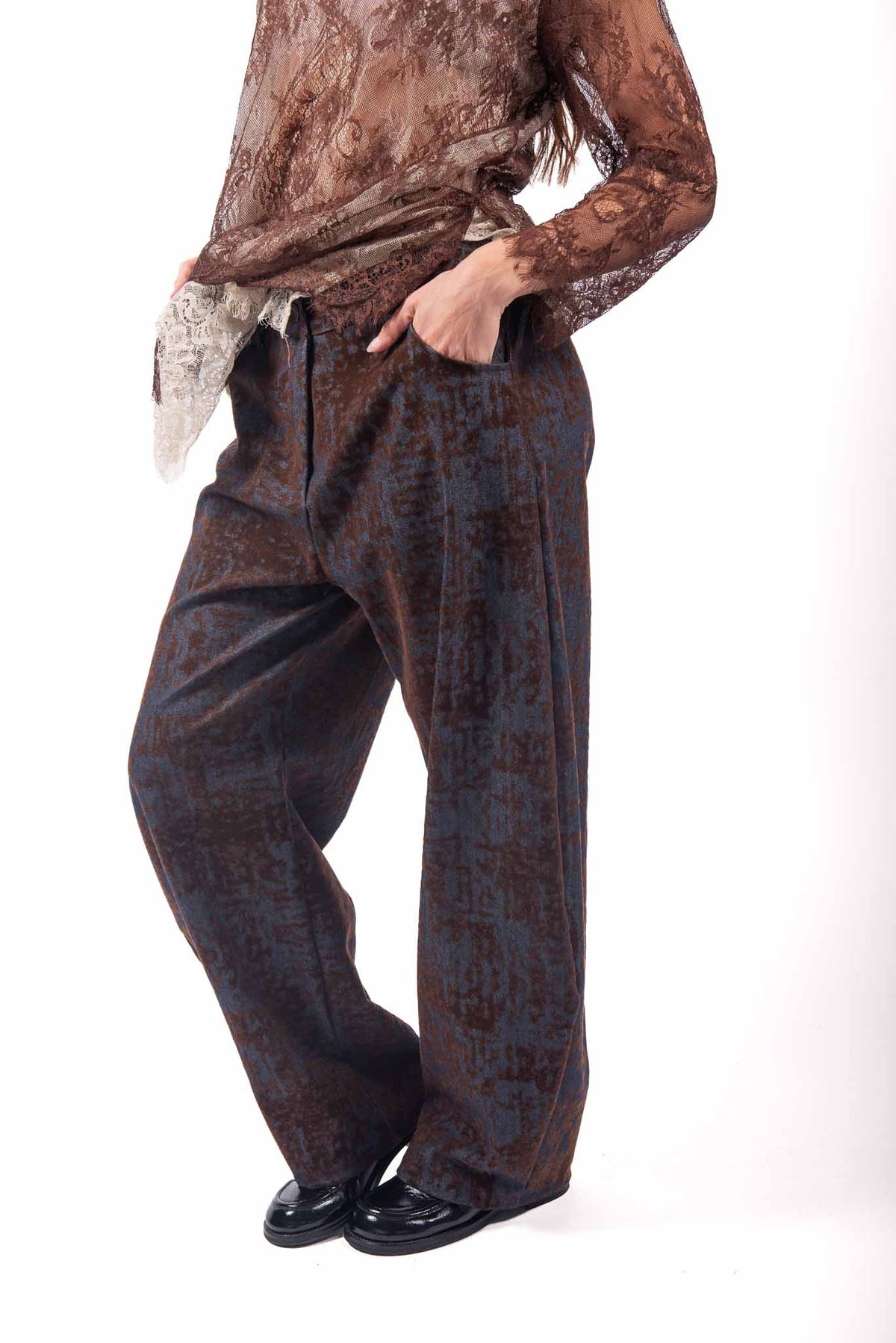 Pantaloni Jacquard Floreale con Pareo donna Miss love - 4