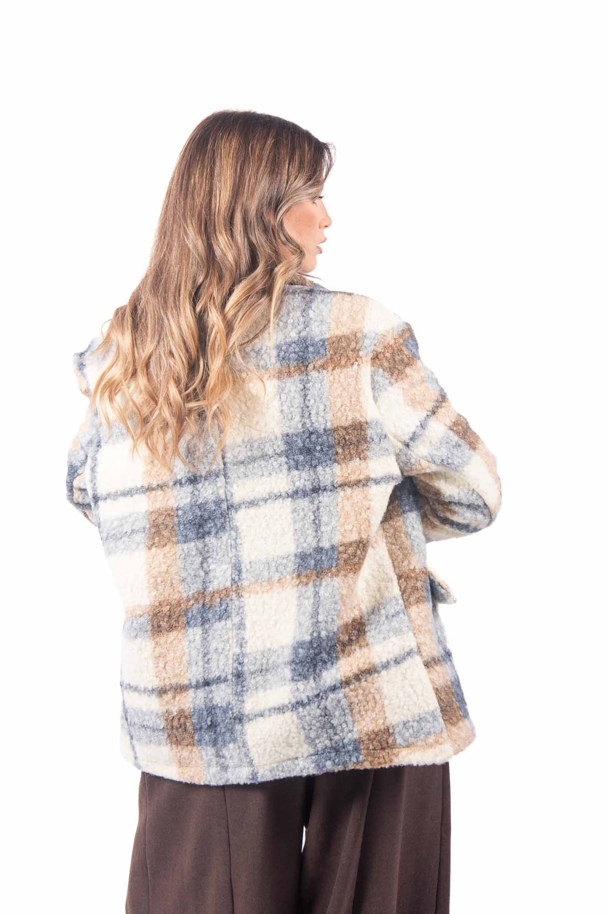 Blazer Bouclé Check Panna donna Miss love - 3