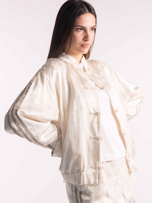 Bomber Jacquard Satinato Panna da donna Tensione in