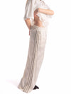 Pantaloni Jacquard Satinato Panna donna Tensione in - 1