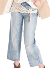 Jeans Straight Fit Con Pareo in Pizzo donna Tensione in - 1