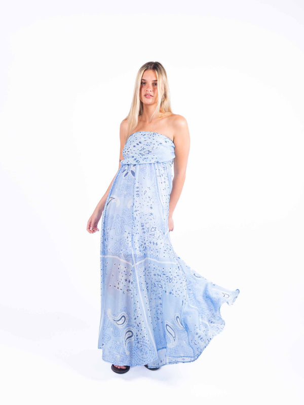 Abito Lungo Bustier Stampa Bandana da donna Maryley