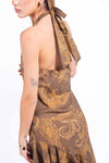 Abito Halter Asimmetrico Stampa Paisley donna Maryley - 5
