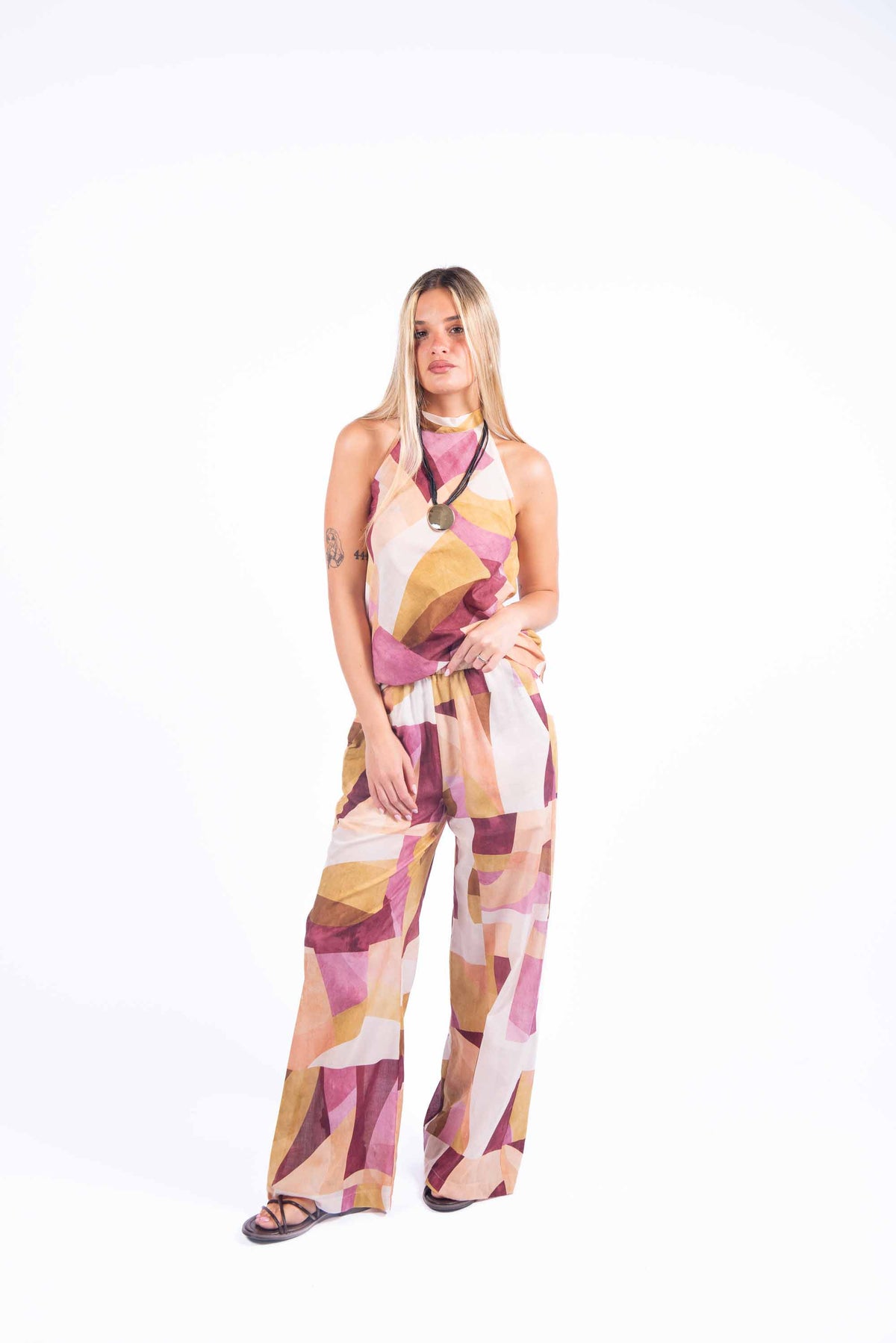 Top Halter con stampa geometrica donna Maryley - 4