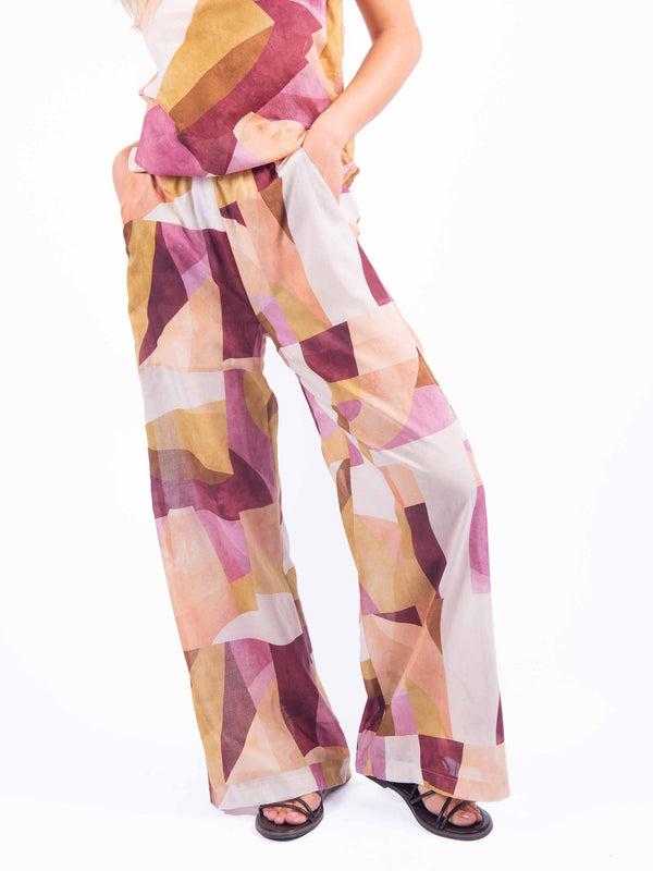 Pantalone Wide Leg con stampa geometrica da donna Maryley