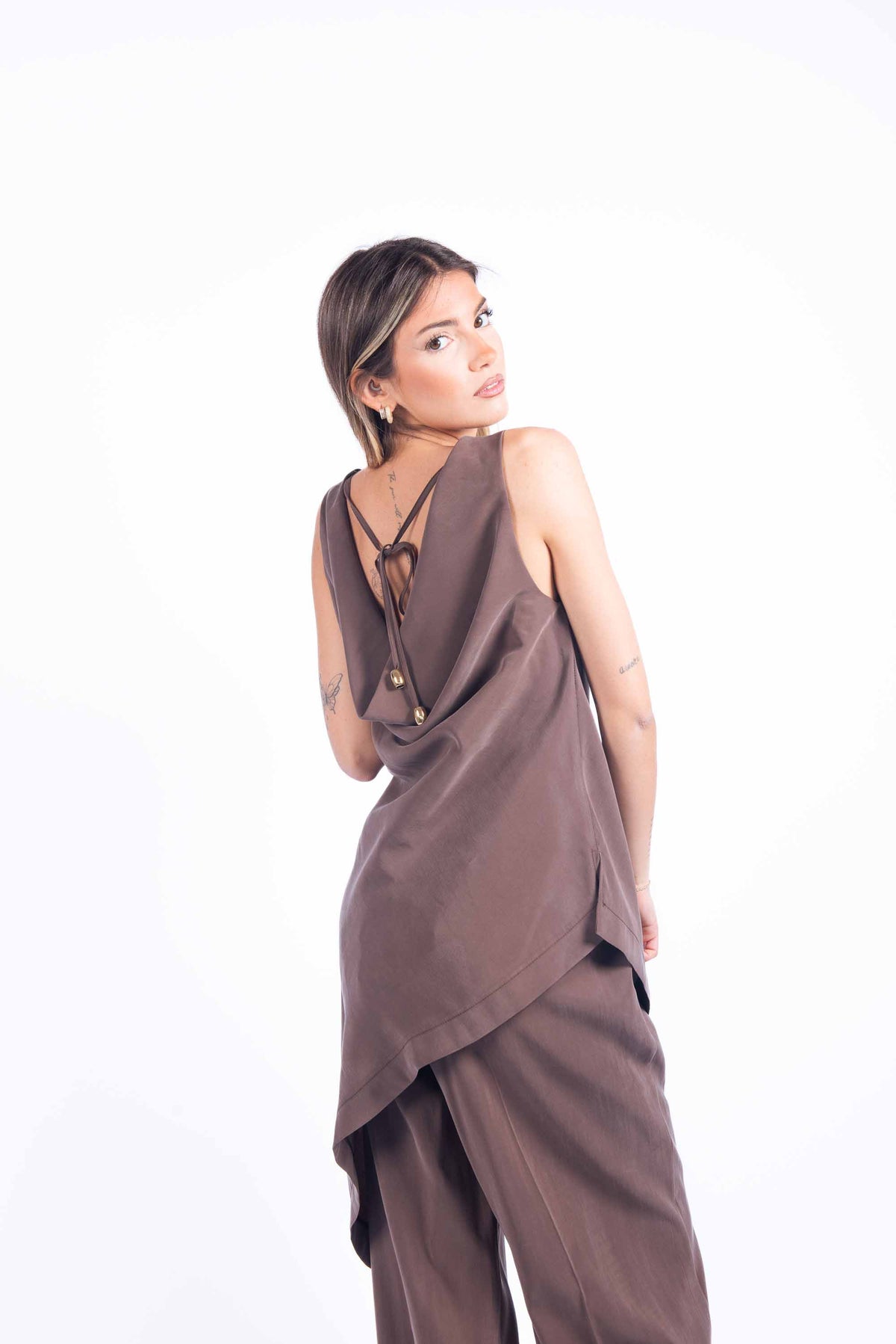 Pantalone Wide Leg in Cupro donna Maryley - 3