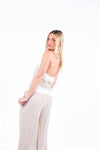 Top Halter Bicolor in cupro donna Maryley - 3