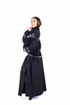 Bomber Tricot Nero con Frange donna Tensione in - 3