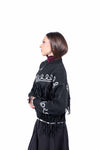 Bomber Tricot Nero con Frange donna Tensione in - 6