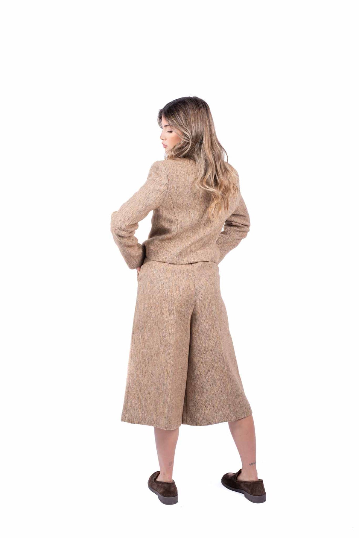 Giacca Strutturata in Tweed Cammello donna Maryley - 3