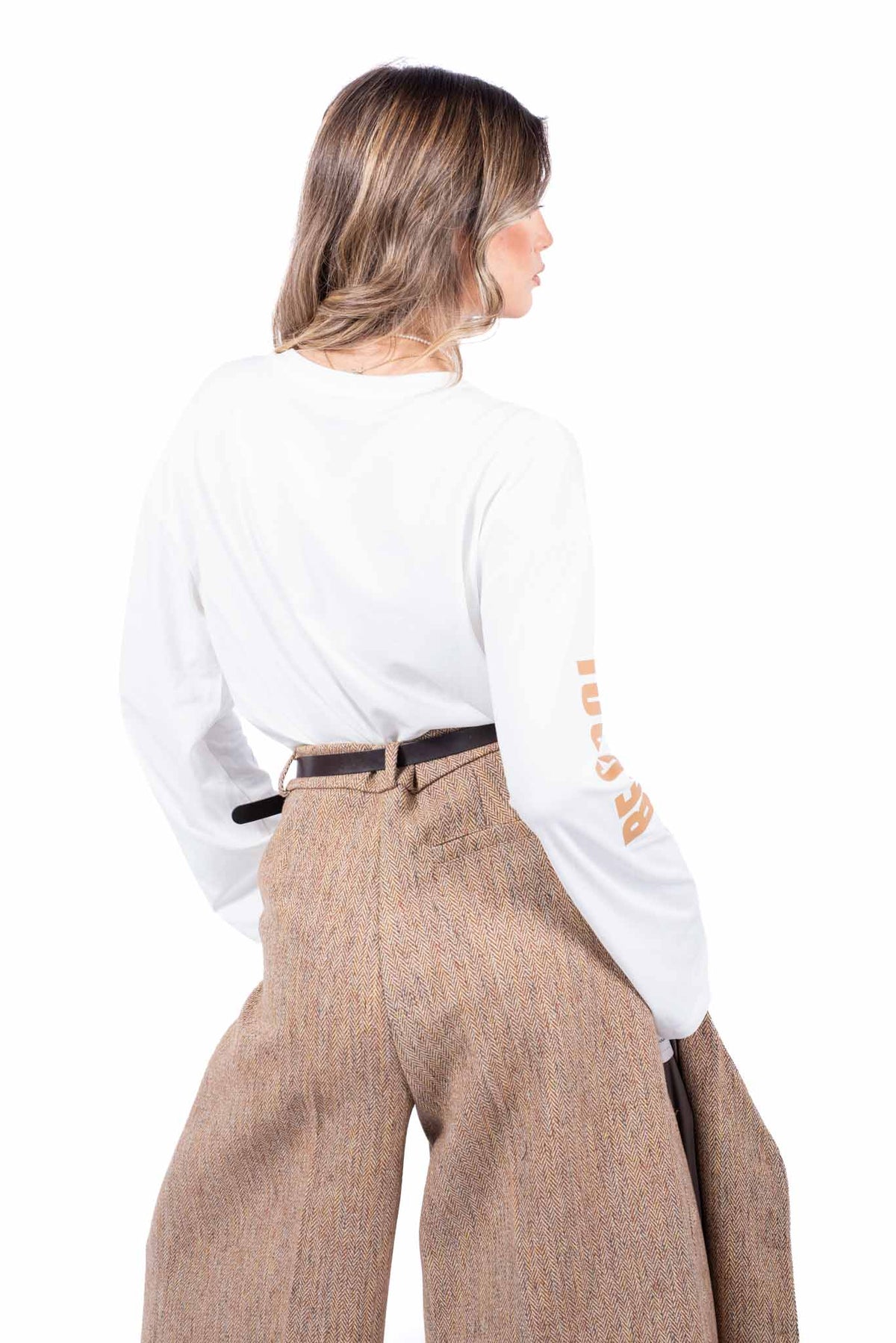 Maglia Bianca Maniche Lunghe con Stampa Fotografica donna Maryley - 2