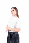 T-Shirt Bianca con Colletto di Perle donna Maryley - 4