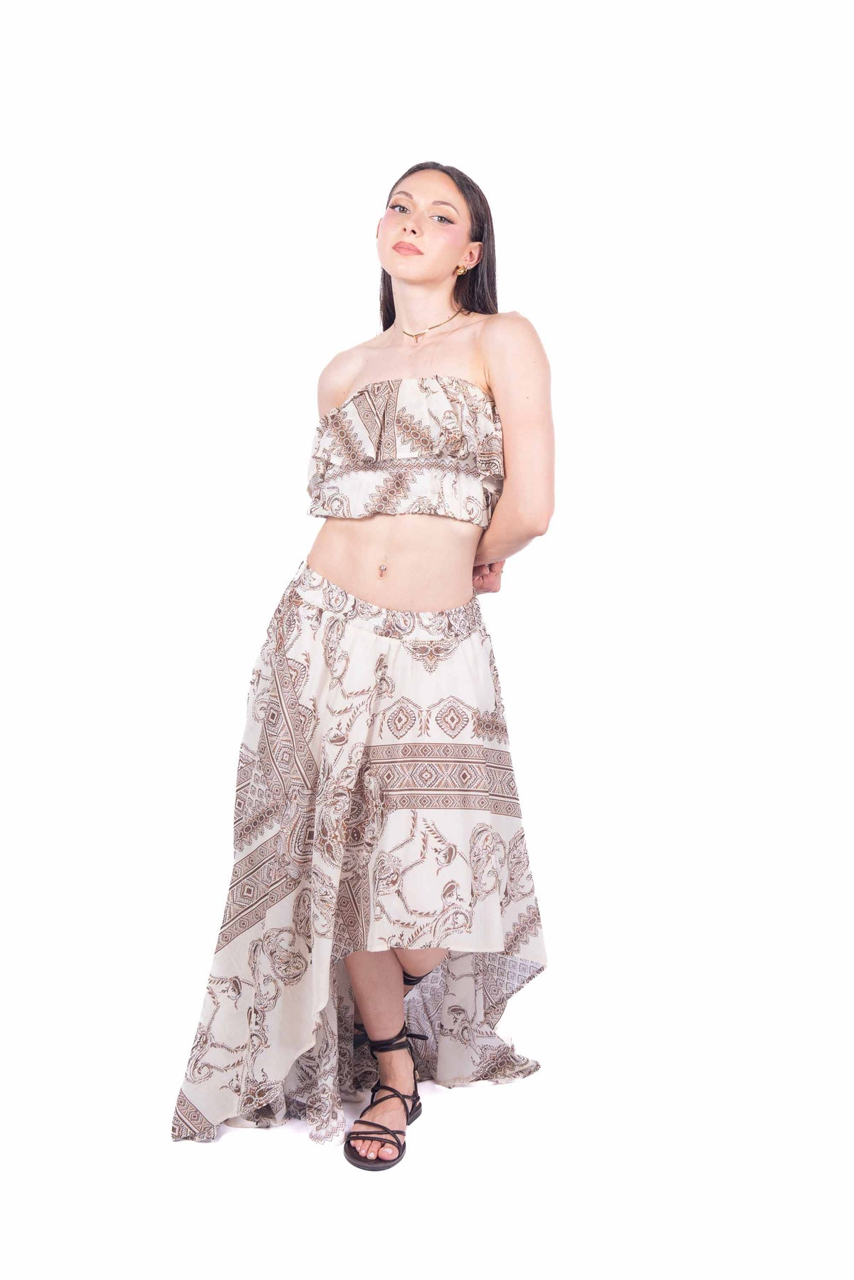 Gonna Asimmetrica Stampa Paisley donna Maryley - 5