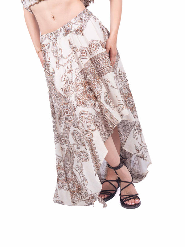 Gonna Asimmetrica Stampa Paisley da donna Maryley