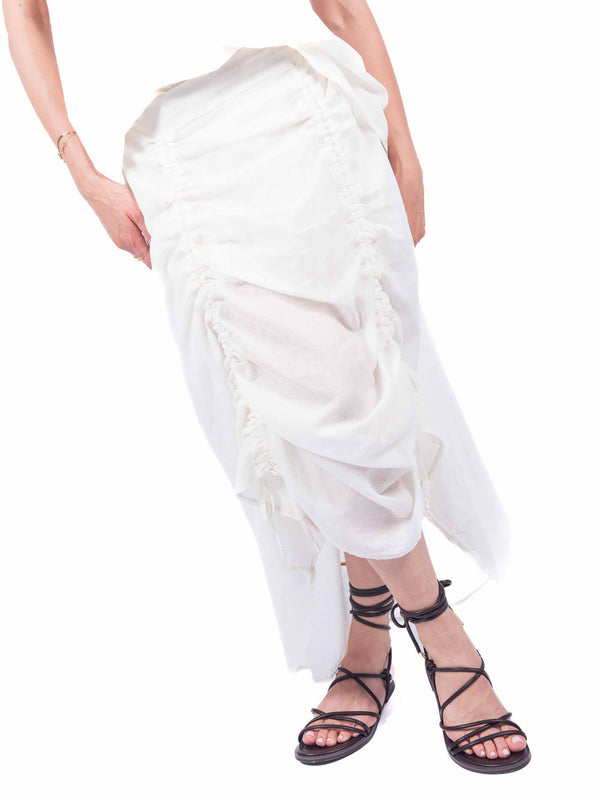 Gonna Midi con Arricciature Panna da donna Maryley