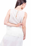 Top con Applicazione Floreale Panna donna Maryley - 4