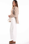 Pantaloni Wide Leg Denim Bianco con Cintura donna Tensione in - 2
