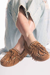 Mocassino Camoscio Beige Con Frange donna Ovye - 2
