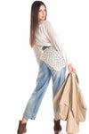 Jeans Straight Fit Con Pareo in Pizzo donna Tensione in - 2