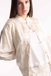 Bomber Jacquard Satinato Panna donna Tensione in - 3