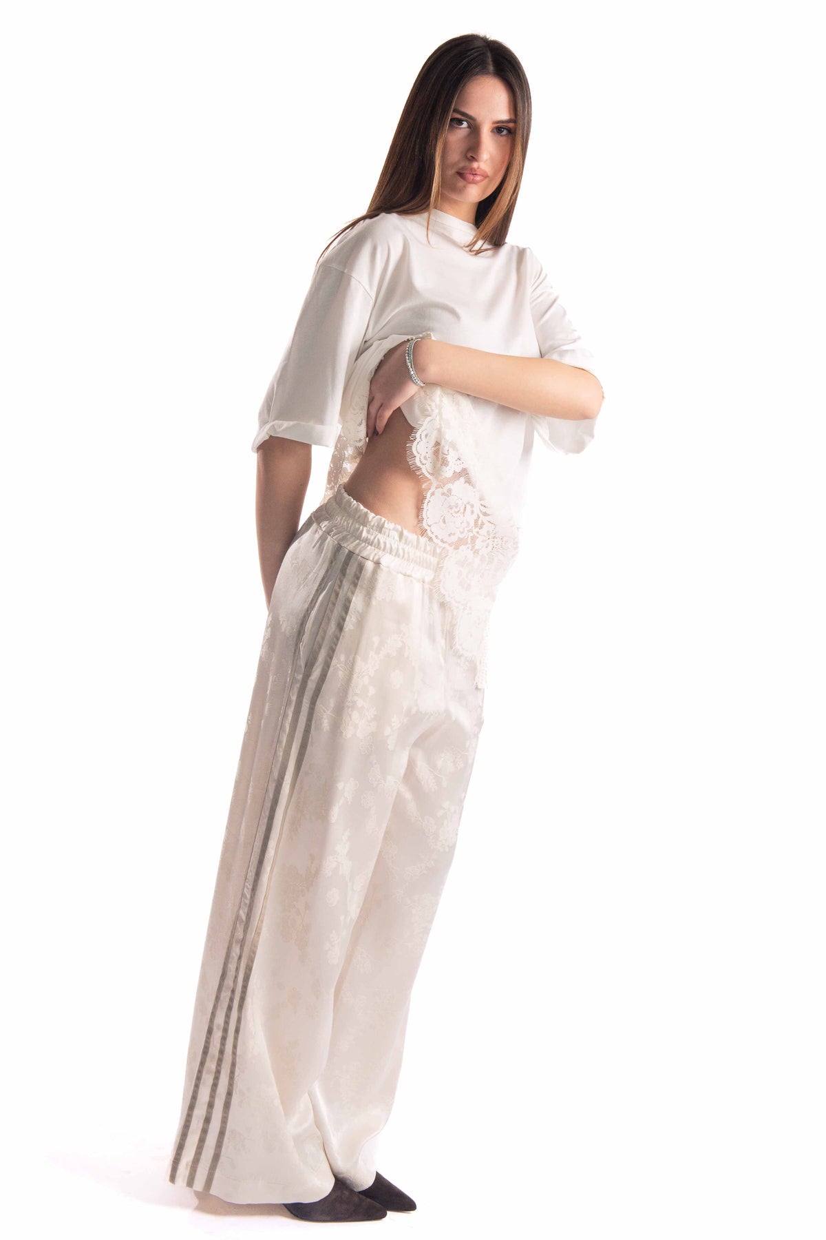 T-shirt Bianca Con Applicazione in Pizzo donna Tensione in - 3