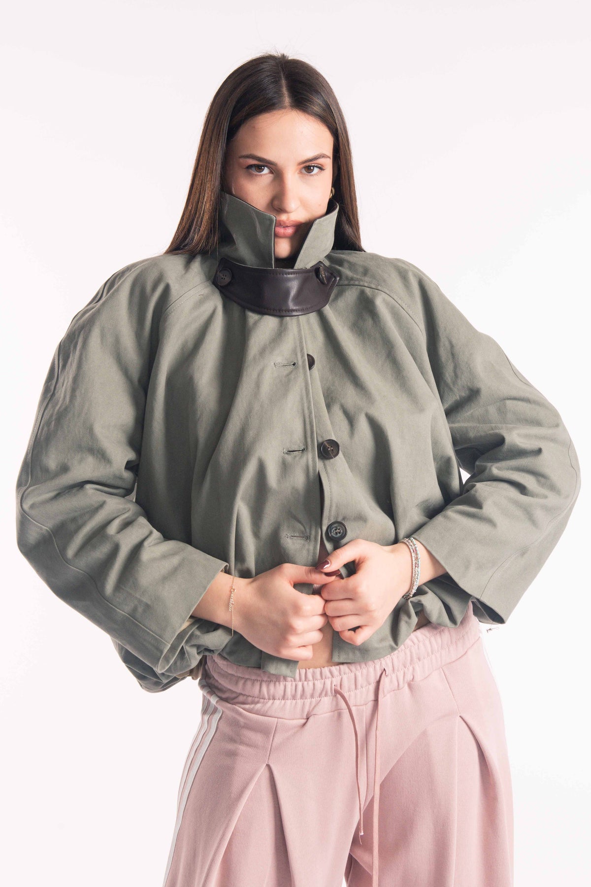 Bomber Oversize Salvia donna Tensione in - 4
