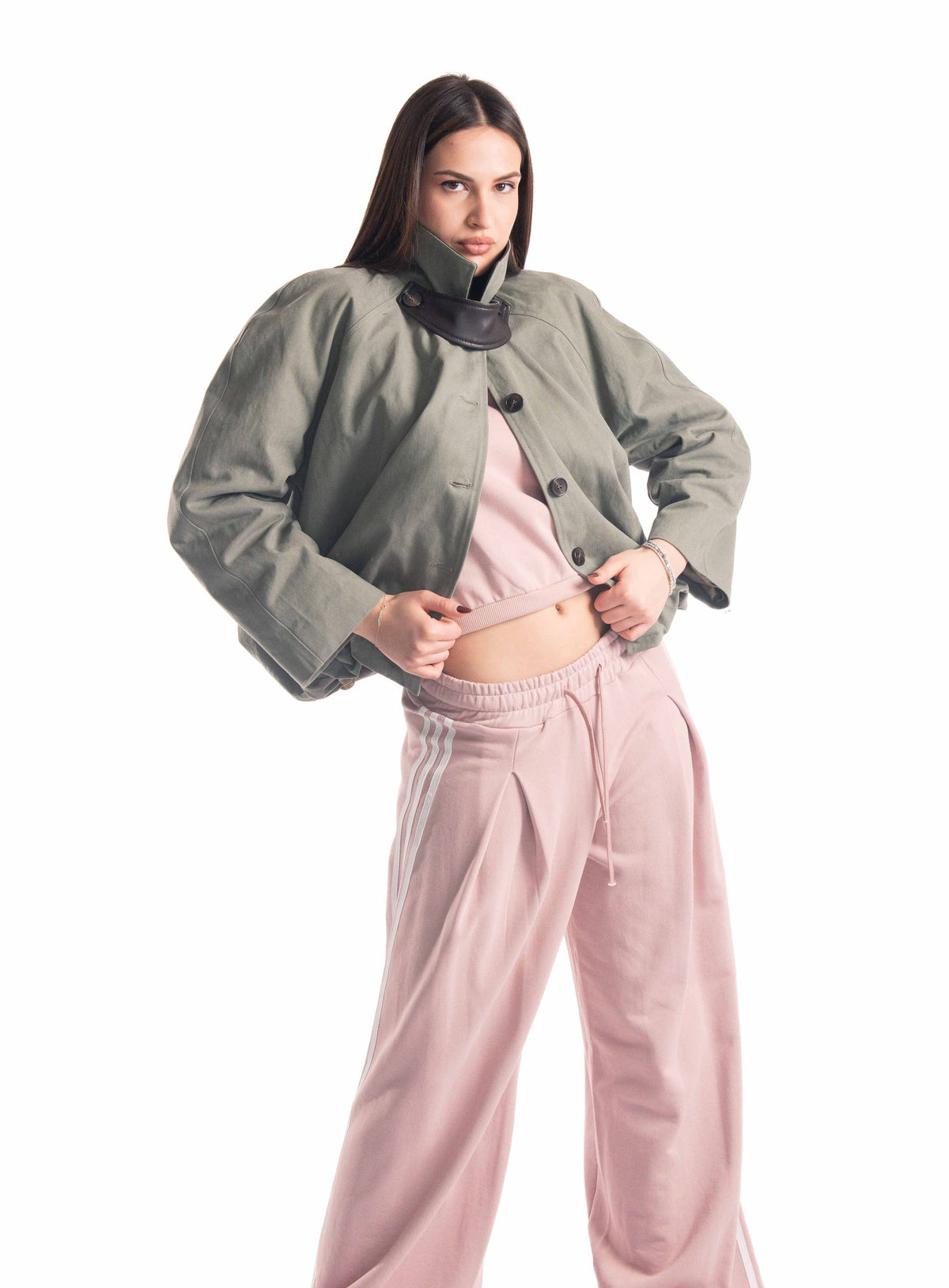 Bomber Oversize Salvia donna Tensione in - 3