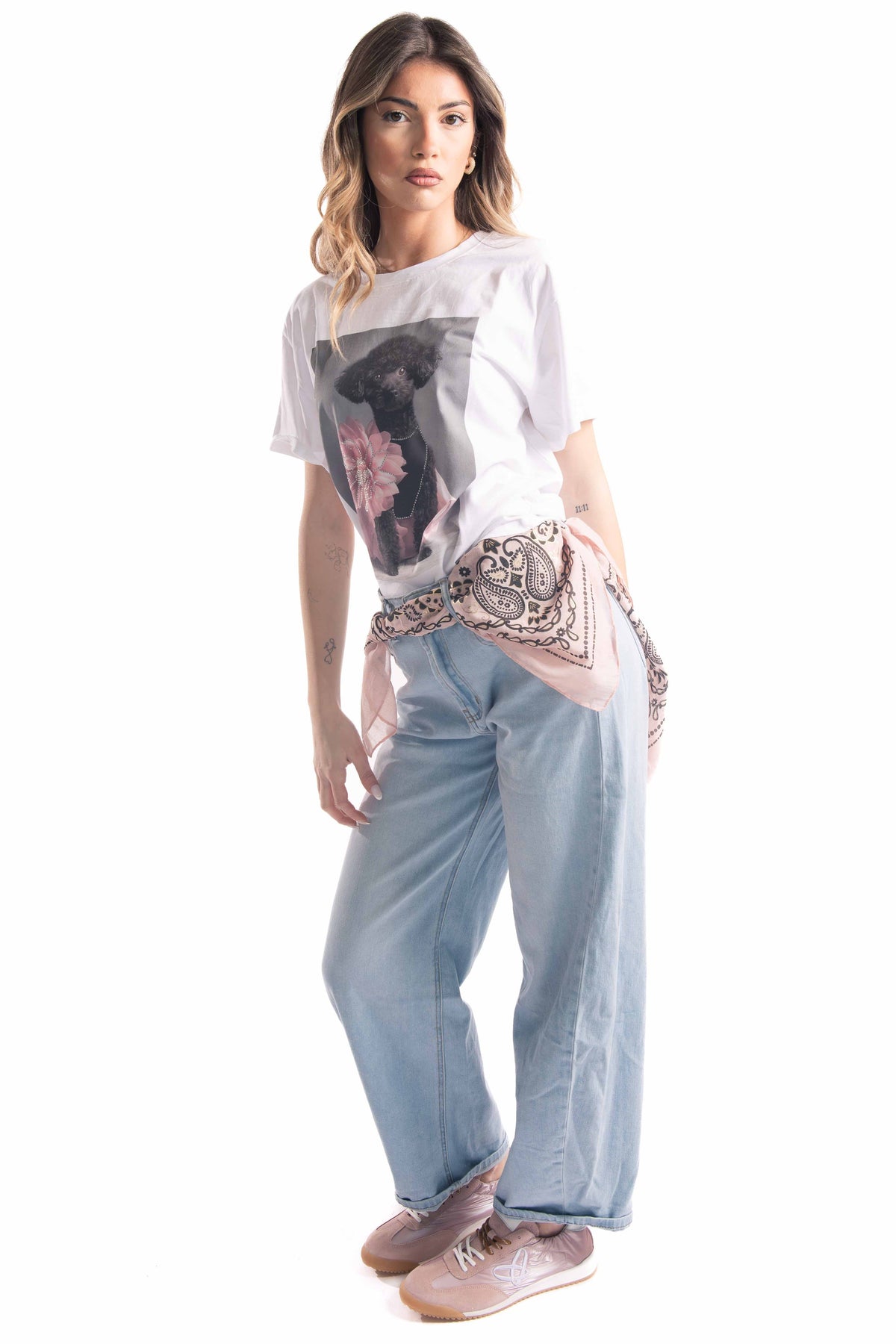 Foulard con Stampa Rosa donna Miss love - 2