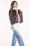 Giacca Scamosciata con Trafori Marrone donna Miss love - 3