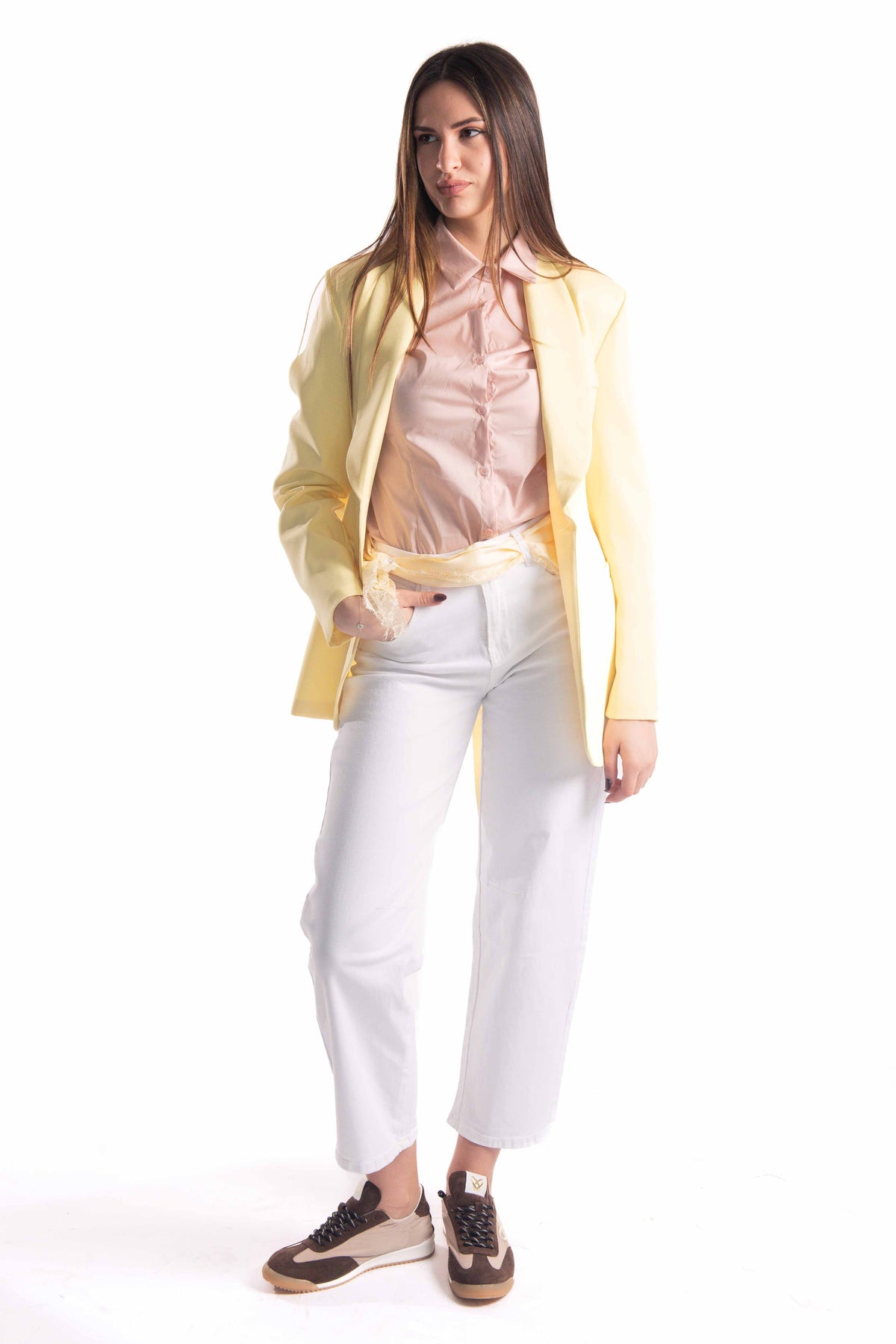 Blazer Giallo con Cintura donna Miss love - 2