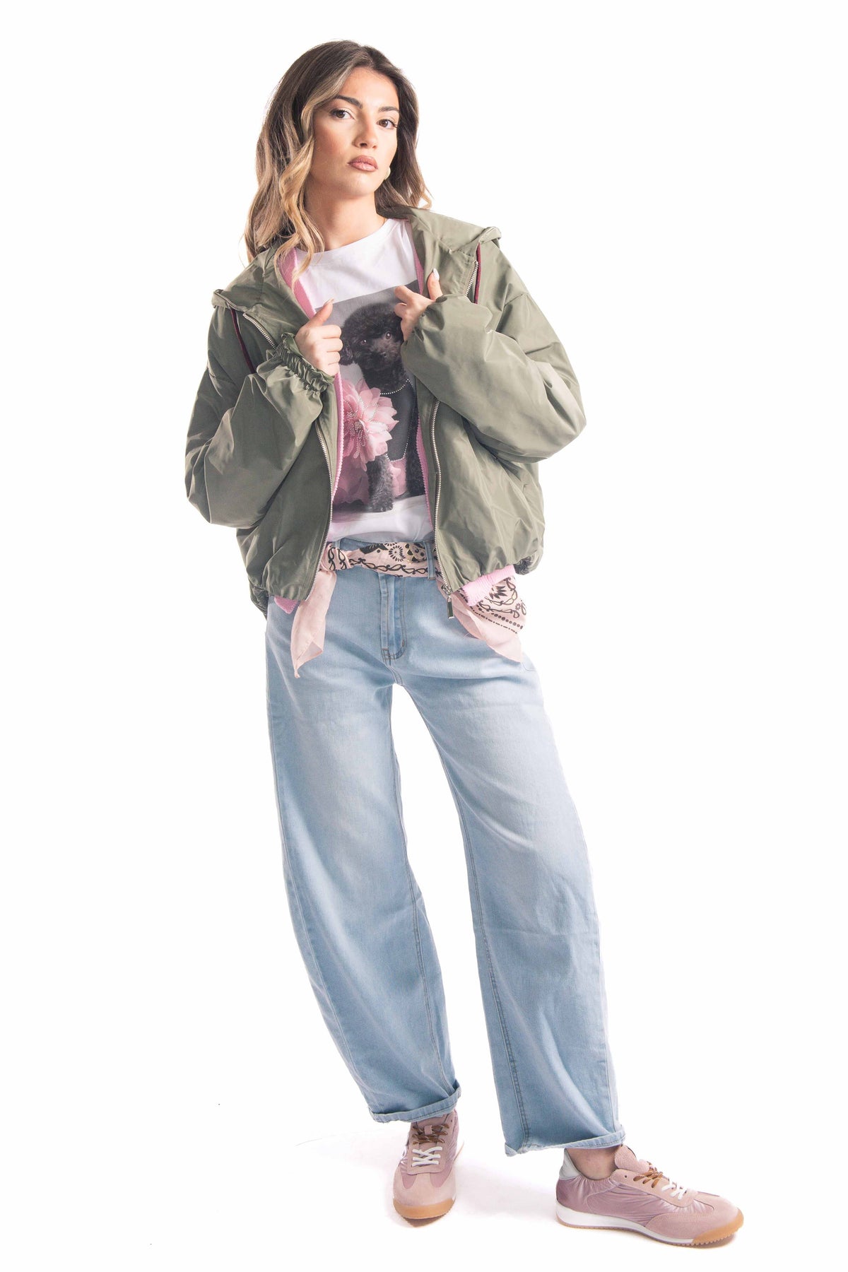Bomber con Cappuccio Militare donna Miss love - 2