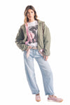 Bomber con Cappuccio Militare donna Miss love - 3