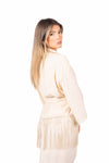 Kimono con Frange e Cintura Burro donna Tensione in - 3