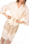 Kimono con Frange e Cintura Burro donna Tensione in - 1