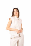 Gilet Asimmetrico Avorio donna Tensione in - 6