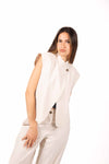 Gilet Asimmetrico Avorio donna Tensione in - 3