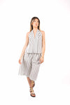 Top Halter a Righe Bianco/Nero donna Tensione in - 3